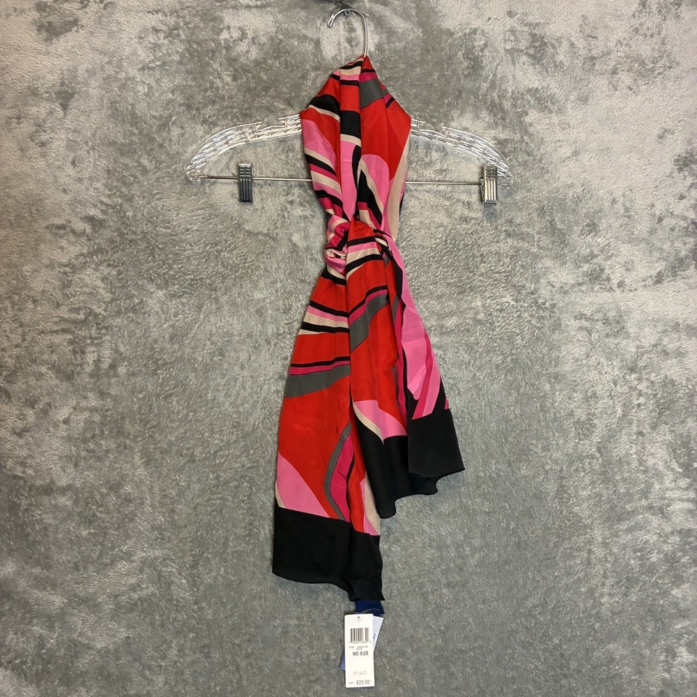 Charter Club Womens 100% Silk Abstract Scarf NWT Mod Retro Wacky Made in Italy